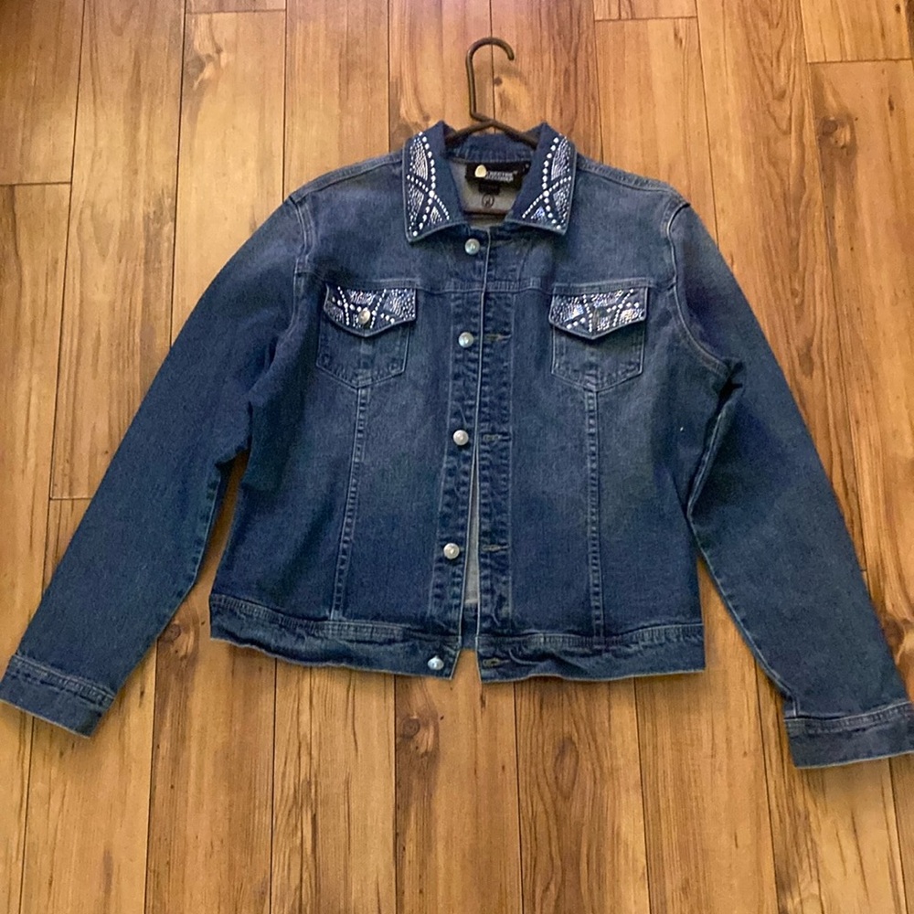 Christine Alexander Blue Jean Jacket with Silver Accents